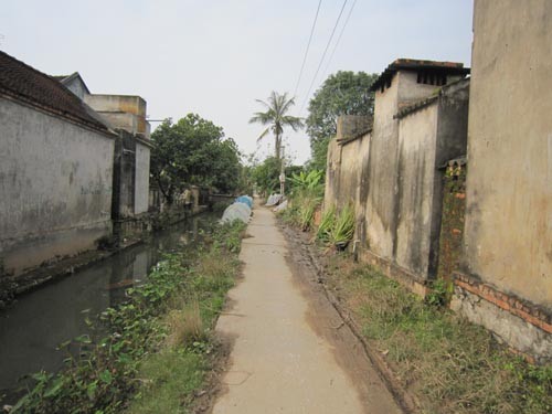 Con đường dẫn vào nhà "sát thủ" Nguyễn Hữu Dưỡng không một bóng người.
